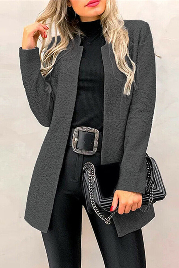 Solid Solid Color Half A Turtleneck Outerwear