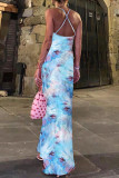 Sexy Casual Tie Dye V Neck Printed Dress Dresses