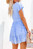 Sweet Elegant Print V Neck Princess Dresses