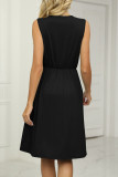 Casual Street Solid Pocket V Neck A Line Dresses