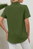 Casual Work Solid Turndown Collar Tops