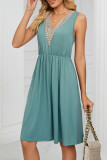 Casual Street Solid Pocket V Neck A Line Dresses