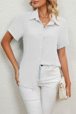 Casual Work Solid Turndown Collar Tops