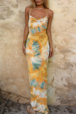 Sexy Casual Tie Dye V Neck Printed Dress Dresses