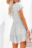 Sweet Elegant Print V Neck Princess Dresses