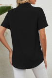 Casual Work Solid Turndown Collar Tops
