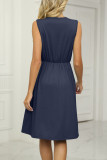 Casual Street Solid Pocket V Neck A Line Dresses