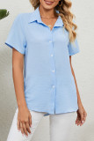Casual Work Solid Turndown Collar Tops