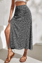 Casual Vacation Print Slit Straight High Waist Type A Full Print Bottoms