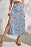 Casual Vacation Print Slit Straight High Waist Type A Full Print Bottoms
