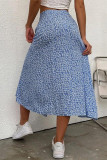 Casual Vacation Print Slit Straight High Waist Type A Full Print Bottoms