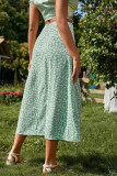 Casual Vacation Print Slit Straight High Waist Type A Full Print Bottoms
