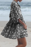 Street Vacation Floral Frenulum V Neck Beach Dress Dresses