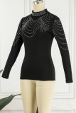 Casual Street Solid Hot Drill Half A Turtleneck Tops