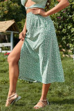 Casual Vacation Print Slit Straight High Waist Type A Full Print Bottoms