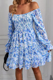 Bohemian Vintage Print Flounce U Neck Printed Dress Dresses