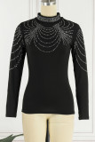 Casual Street Solid Hot Drill Half A Turtleneck Tops