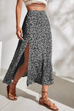 Casual Vacation Print Slit Straight High Waist Type A Full Print Bottoms