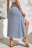Casual Vacation Print Slit Straight High Waist Type A Full Print Bottoms