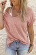 Casual Simplicity Solid Patchwork V Neck Tops