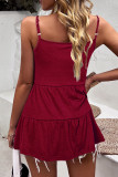 Casual Vacation Geometric Tassel Frenulum Square Collar Tops
