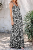 Sexy Vintage Leopard Printing V Neck Sling Dress Dresses