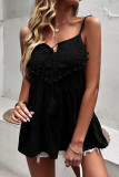 Casual Vacation Geometric Tassel Frenulum Square Collar Tops