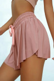 Sportswear Simplicity Solid Frenulum Loose Wide Leg Solid Color Bottoms