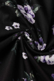Sweet Elegant Print Patchwork V Neck Princess Dresses