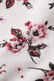 Sweet Elegant Print Patchwork V Neck Princess Dresses