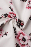 Sweet Elegant Print Patchwork V Neck Princess Dresses