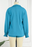 Casual Vacation Solid Solid Color Turndown Collar Long Sleeve Two Pieces