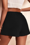 Casual Simplicity Solid Pocket Loose Straight Solid Color Bottoms