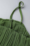 Casual Simplicity Solid Fold Strapless Loose Jumpsuits