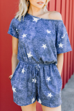 Daily Living The stars Frenulum One Shoulder Loose Rompers