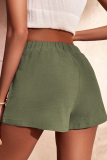 Casual Simplicity Solid Pocket Loose Straight Solid Color Bottoms