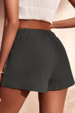 Casual Simplicity Solid Pocket Loose Straight Solid Color Bottoms
