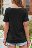 Casual Simplicity Solid Solid Color Square Collar T-Shirts