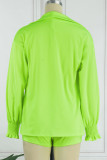 Casual Vacation Solid Solid Color Turndown Collar Long Sleeve Two Pieces