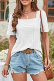 Casual Simplicity Solid Solid Color Square Collar T-Shirts