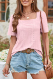 Casual Simplicity Solid Solid Color Square Collar T-Shirts