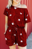 Daily Living The stars Frenulum One Shoulder Loose Rompers