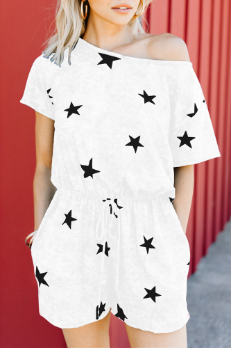 Daily Living The stars Frenulum One Shoulder Loose Rompers