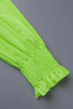 Casual Vacation Solid Solid Color Turndown Collar Long Sleeve Two Pieces