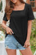 Casual Simplicity Solid Solid Color Square Collar T-Shirts