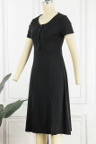 Casual Simplicity Solid A Line Dresses