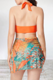 Sexy Vacation Print Patchwork 3 Piece Sets