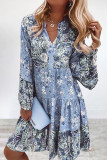 Sweet Elegant Floral Patchwork V Neck Princess Dresses