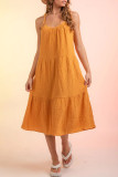 Casual Solid Sling Dress Dresses