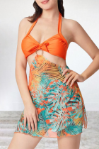 Sexy Vacation Print Patchwork 3 Piece Sets